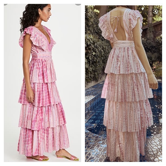 Saylor Stefania Maxi Dress In Fuchsia 